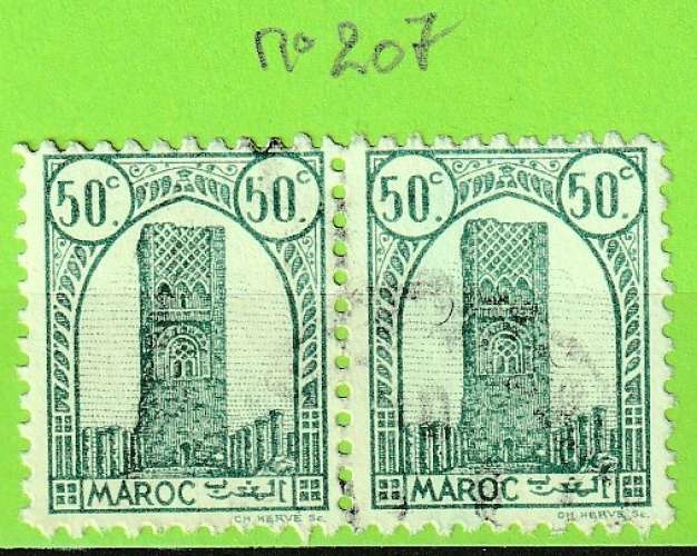 MAROC YT PAIRE N°207 OBLIT