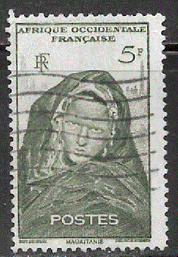 AOF - YT  37  obl - Femme de Mauritanie (1947)