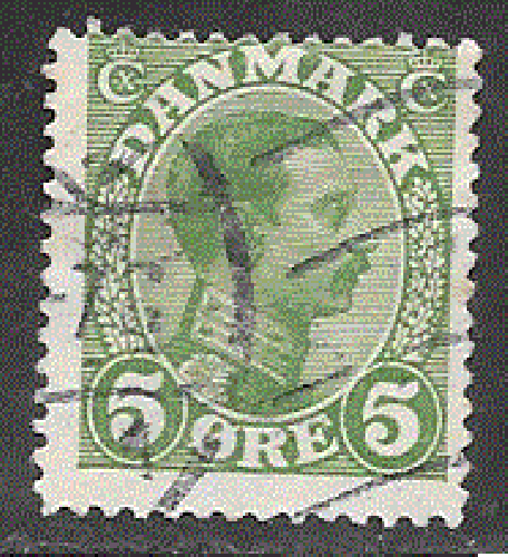 Danemark - YT  73  obl  - Christian X, mal centré (1913)