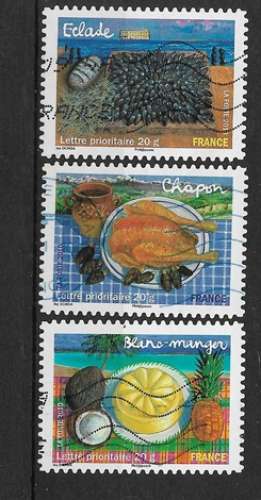 France 2010 oblitéré YT 443, 450 et 452