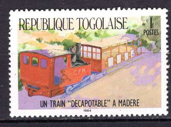 TOGO 1984 LOCOMOTIVE  TRAIN DECAPOTABLE  OBLITERE