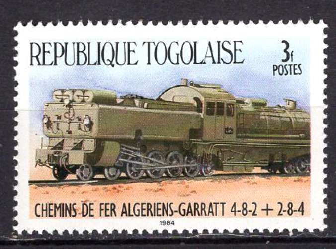TOGO 1984 LOCOMOTIVE  GARRAT 4-8-2  OBLITERE
