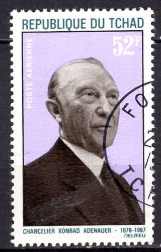 TCHAD 1968 HOMMAGE AU CHANCELIER ADENAUER  OBLITERE