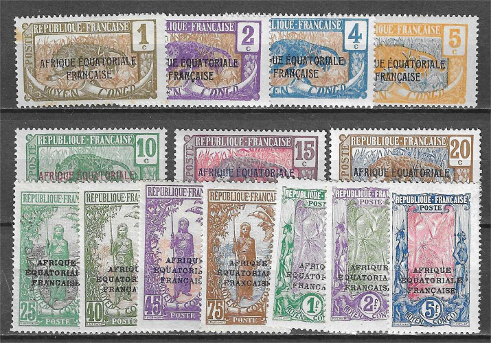 CONGO AFR.EQUAT. FRANCAISE YT 72 / 88 * incomplet (petit prix)