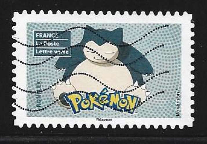2024 FRANCE Adhesif 2443 oblitéré, pokémon, Ronflex
