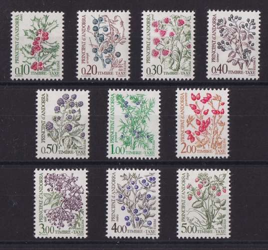 ANDORRE  Y/T  Taxe n° 53/62    neuf **    1985