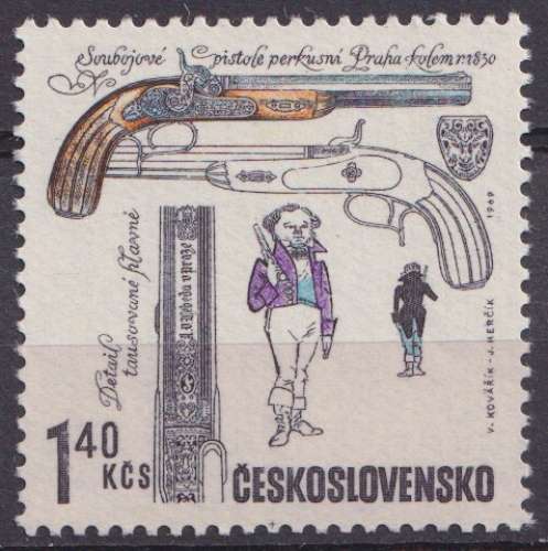 Tchecoslovaquie 1969 Y&T 1705 neuf ** - Pistolet ancien 