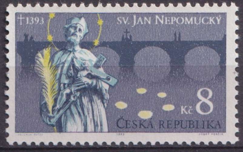 Rép. Tchèque 1993 Y&T 4 neuf ** - Saint Jean Nepomucène 