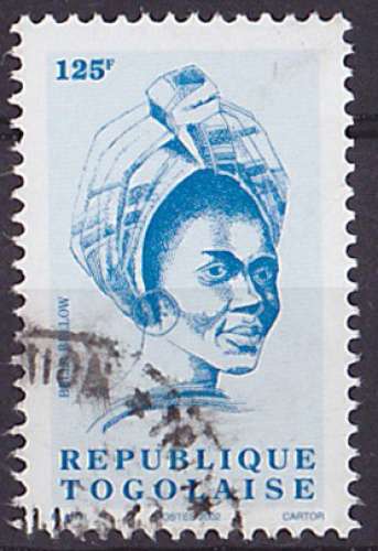 Timbre oblitéré n° 1688CS(Yvert) Togo 1999 - Chanteuse Bella Bellow