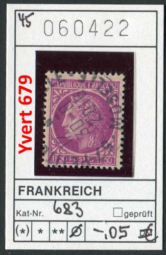 France 1945 - Michel 683 - Yvert 679  - oo oblit. 