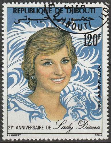 Timbre PA oblitéré n° 164(Yvert) Djibouti 1982 - Lady Diana