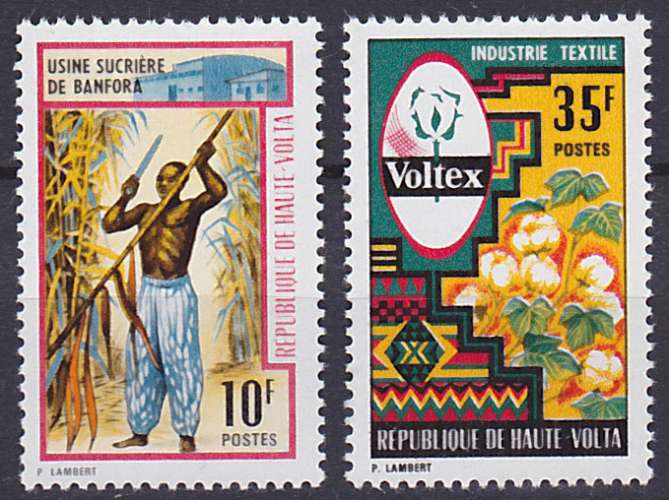 Série de 2 TP neufs ** n° 240/241(Yvert) Haute-Volta 1971 - Industries