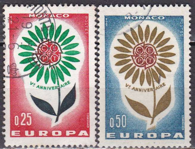 MONACO N° 652/3 de 1964 oblitérés 