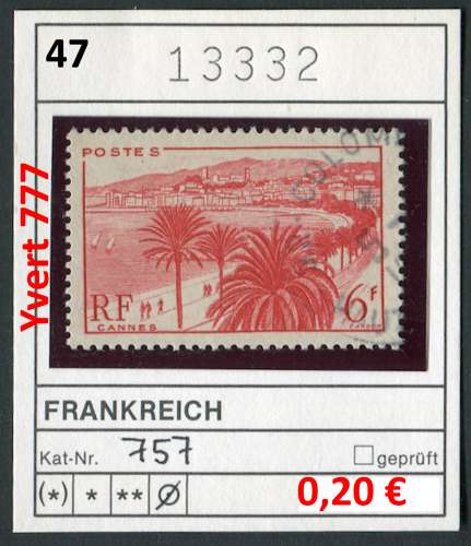 France 1946 - Michel 757 - Yvert 777 - oo oblit. - 