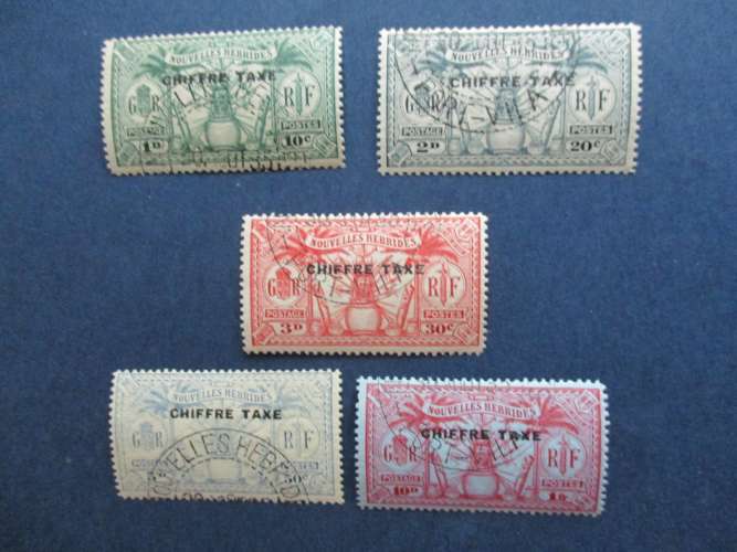 Nouvelles - Hébrides y & t taxe 1 au 5 obl 1925
