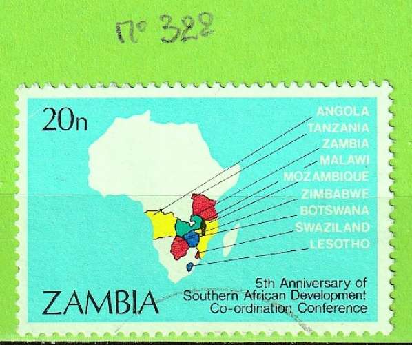 ZAMBIE - YT N°322 OBLIT