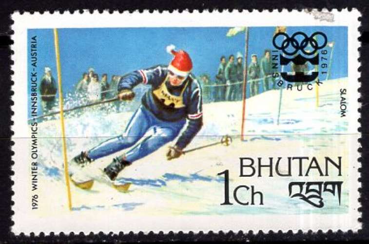 BHOUTAN 1976 JEUX OLYMPIQUES INNSBRUCK SKI SLALOM NEUF**