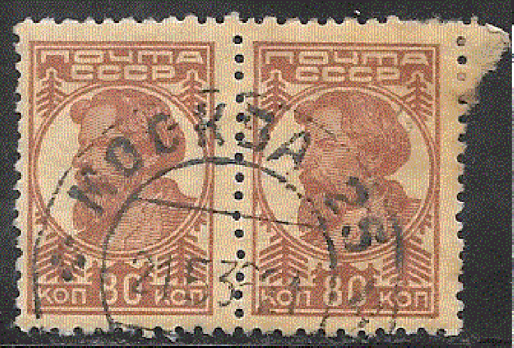 URSS  - YT  435  obl - paire horizontale (1929)