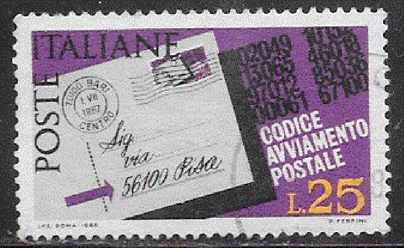 Italie  - YT  978  obl - Code postale (1968)