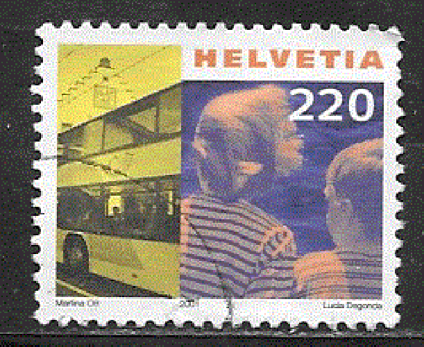 Suisse  - YT  1676  obl - Enfant et autocar (2001)