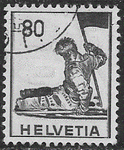 Suisse  - YT  361  obl - Guerrier mourant (1941)