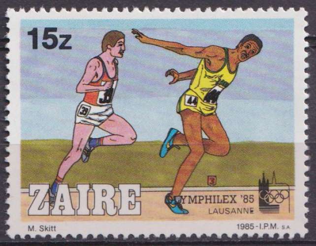 Zaire 1985 Y&T 1200 neuf ** gomme mate - Olympilex - Course 