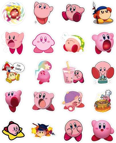 Lot de 40 autocollants stickers - kirby Kawai