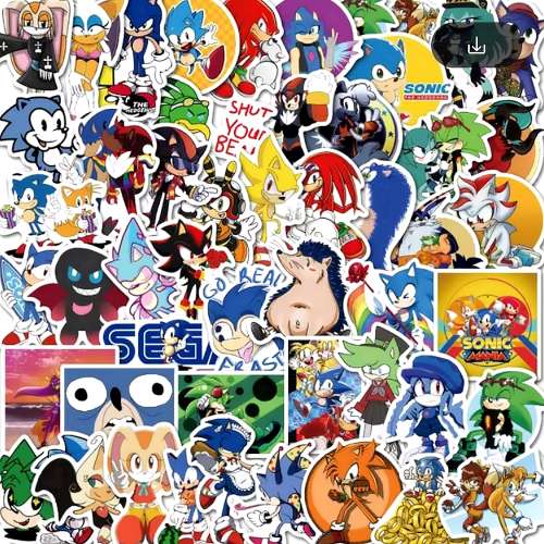 Lot de 50 autocollants stickers - Sonic the Hedgehog (Réf 2)