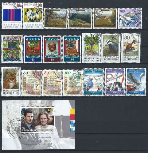 Liechtenstein Lot 20 Tp + 1 Bloc Obl (FU) Année 1993