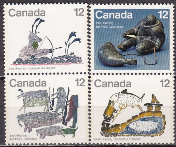 CANADA N° 646/9 de 1977 neufs** en série complète 