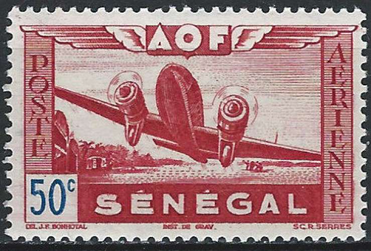 Sénégal - 1942 - Y & T n° 22 Poste aérienne - MNH (3