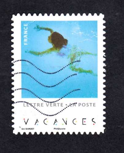 FRANCE ADHESIF Y&T N° 1742 OBLITERE - VACANCES - ENFANT NAGEANT