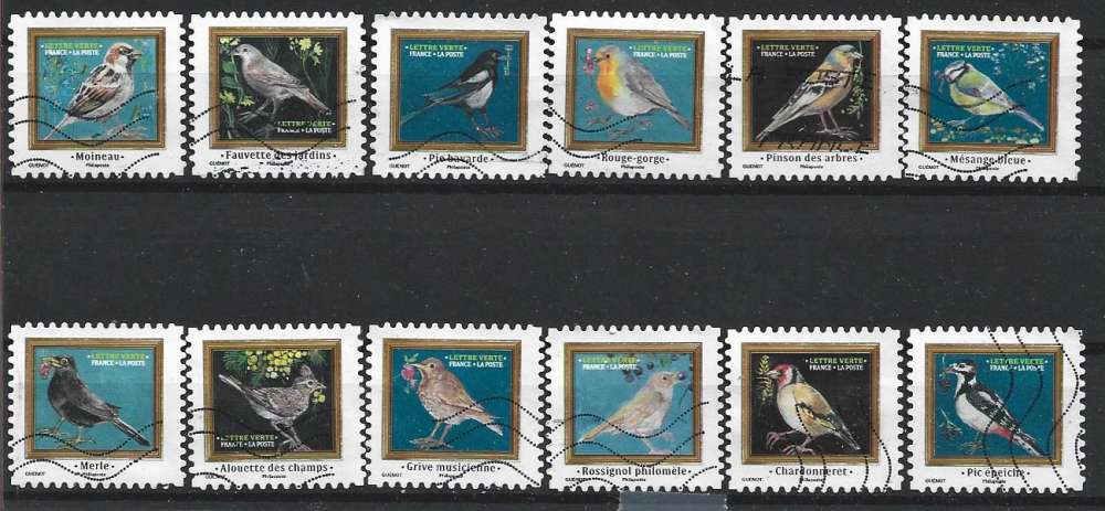 2025 FRANCE Adhésif 2530-41 oblitérés, oiseaux musiciens, série complète