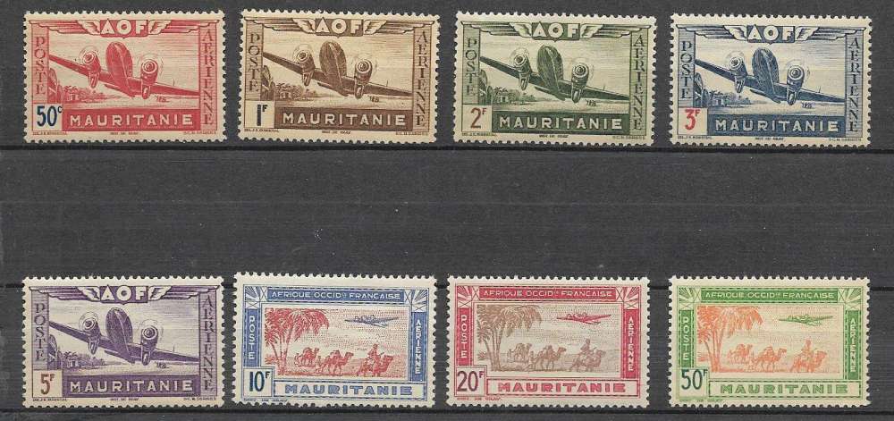 Mauritanie - 1942 - YT PA n° 10/17  **