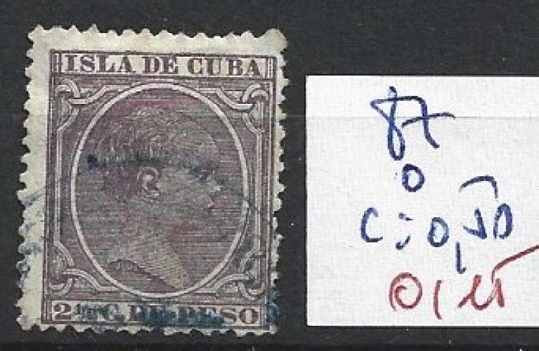 CUBA ESPAGNOL 87 oblitéré côte 0.50 €