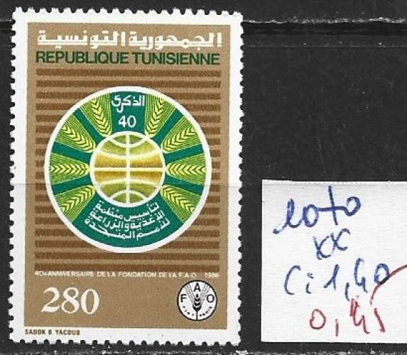TUNISIE 1070 ** côte 1.40 €