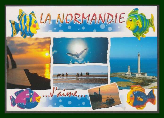 CPM neuve, Normandie, Ed. Le Goubey multivues dont Phare