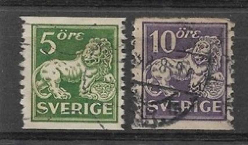 Suede oblitéré YT 155 et 195 lion