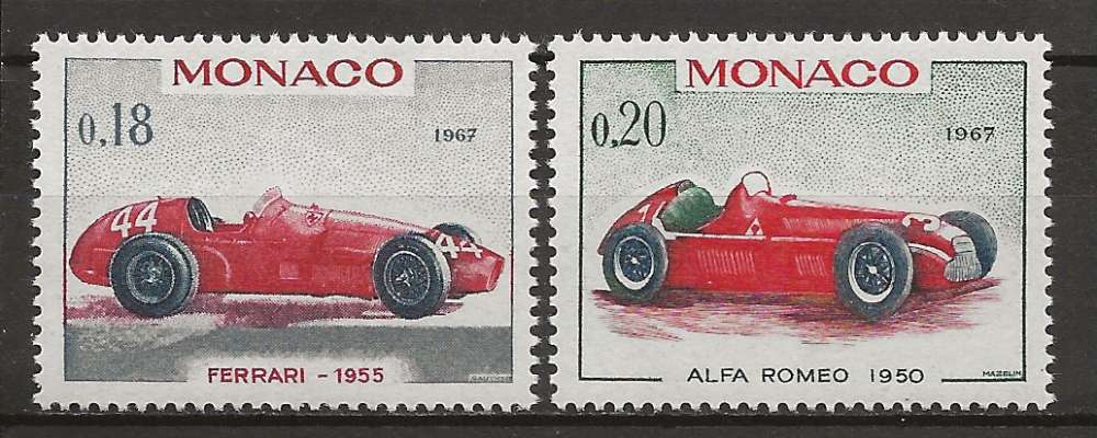  MONACO    ANNEE 1967 Y.T N°712-713 NEUF** VOITURES