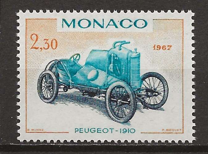   MONACO    ANNEE 1967 Y.T N°721 NEUF** VOITURES