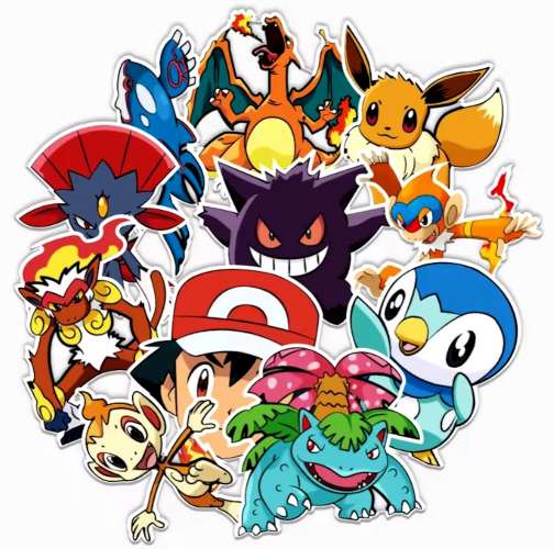 Lot de 50 autocollants stickers - Les Pokémon Pikachu (Réf 2)