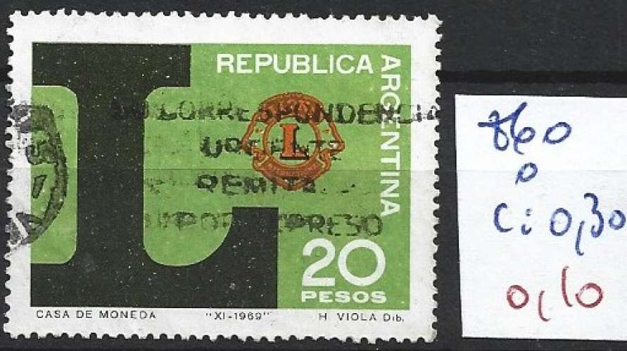 ARGENTINE 860 oblitéré côte 0.30 €