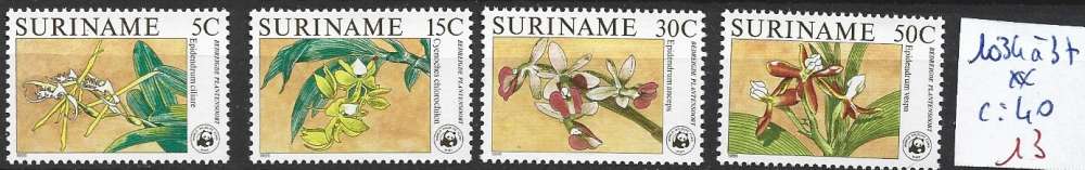 SURINAM 1034 à 1037 ** côte 40 € 