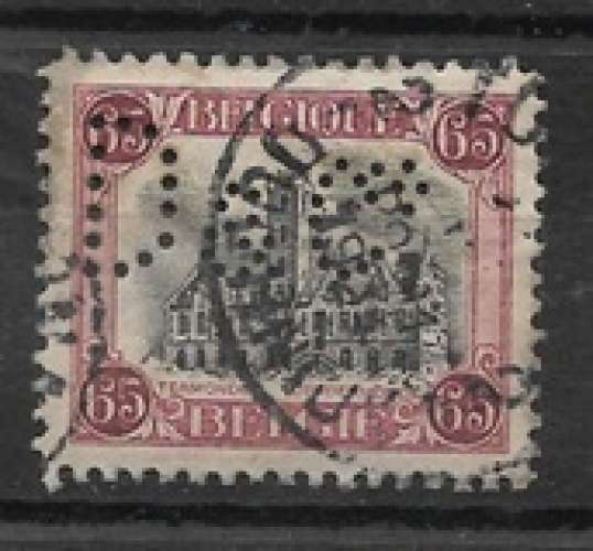 belgique A oblitéré YT 182 perforé