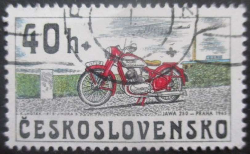 TCHECOSLOVAQUIE N°2118 Moto oblitéré 