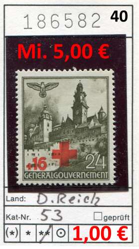 Generalgouvernement 1940 - Michel 53 - ** neuf mnh