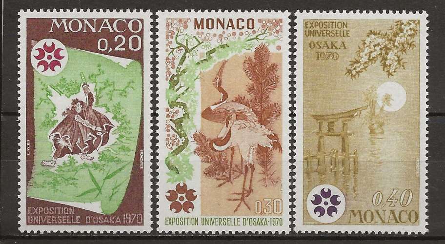   MONACO    ANNEE 1970 Y.T N°822à824 NEUF**