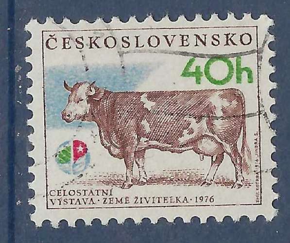 Tchécoslovaquie - YT 2173 - Vache - exposition agricole