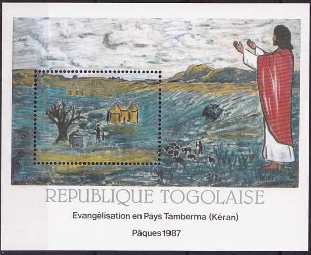 Bloc feuillet neuf ** n° 259(Yvert) Togo 1987 - Pâques