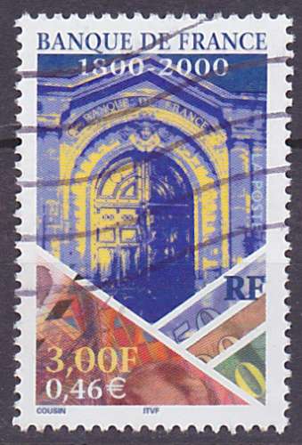 Timbre oblitéré n° 3299(Yvert) France 2000 - Banque de France